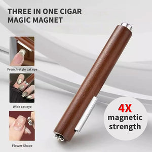 3-in-1 cigar magnet creates three effects - French-style cat eye, wide cat eye, flower shape with 4X magnetic strength

