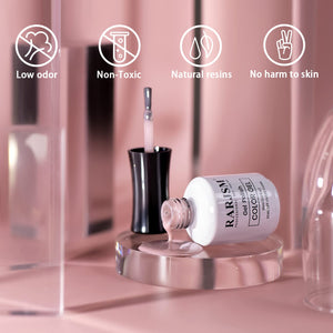 RARJSM gel polish safety features - low odor non-toxic natural resins no harm to skin TPO HEMA free certified
