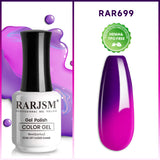 Vernis à ongles gel à couleur changeante, violet foncé à violet vif, 15ml, #699