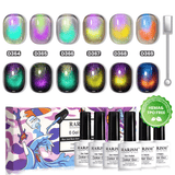 Set de Esmalte en Gel Magnético Ojo de Gato Cósmico Galaxy - 6 Colores Colección Noche Estrellada Planeta 7.5ml - Libre de TPO y HEMA