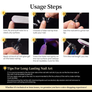 Rarjsm 120Pcs Transparent Full Cover Nail Tips