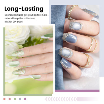 Long-lasting 21 days smoothie bliss moonlight cat eye gel polish perfect nails art keep shine matcha mint blueberry frost
