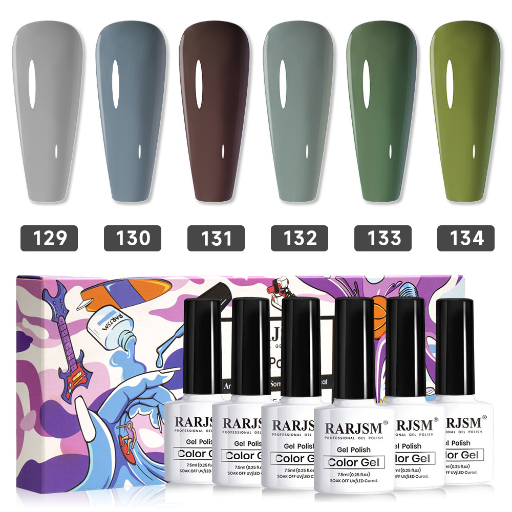 Esmalte de uñas en gel Dusk Forest Series, juego de 6 colores, 7,5 ml