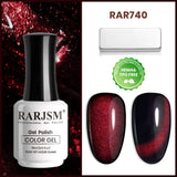 Schwarz-roter, glänzender Cat-Eye-Nagellack, 15 ml, Nr. 740
