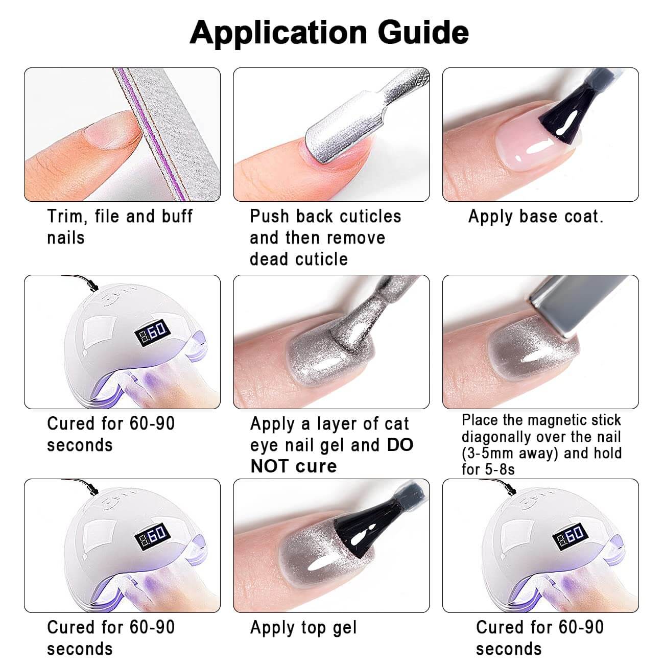Rarjsm Velvet Cat Eye Gel Polish Kit | 7 Pcs Moonlit Melody $24.99
