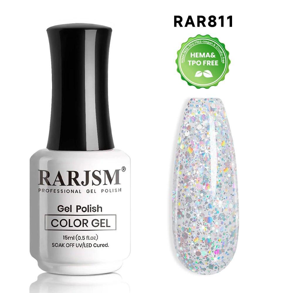 Flash Sale Crystal Snowfall Glitter Gel Polish 15ml - Limited Time 60% OFF