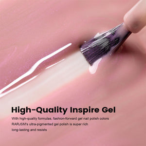 High-gloss shine pink shimmer gel polish superior salon-quality formula vivid attractive natural gorgeous beautiful
