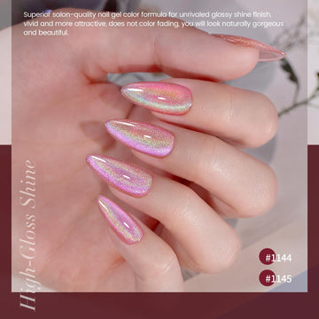 Superior salon-quality aurora rainbow gel 1144 1145 teal violet jelly holographic sparkle naturally gorgeous beautiful
