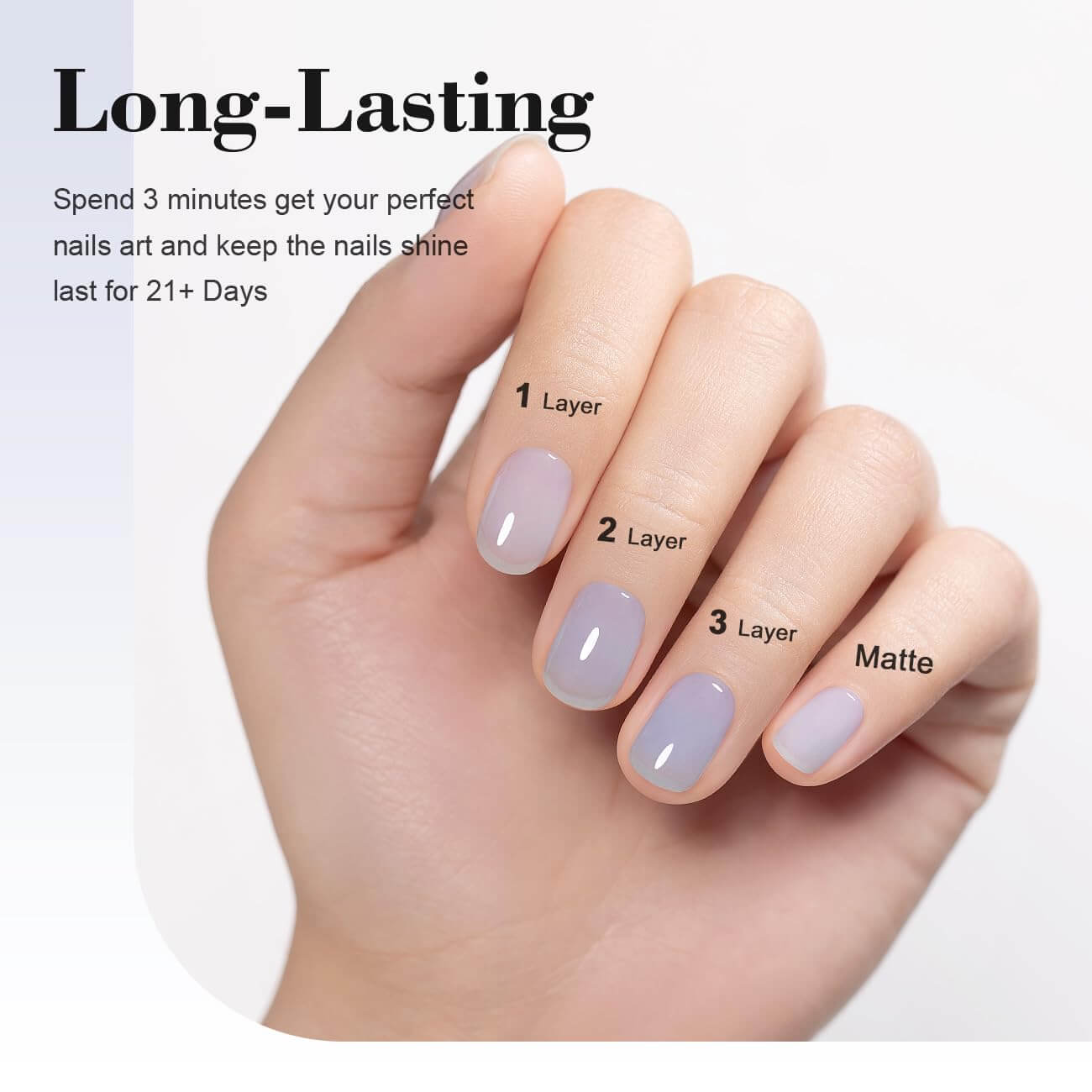 Clear Light Blue rarjsm Basic nail colors French Color Gel Nail Polish
