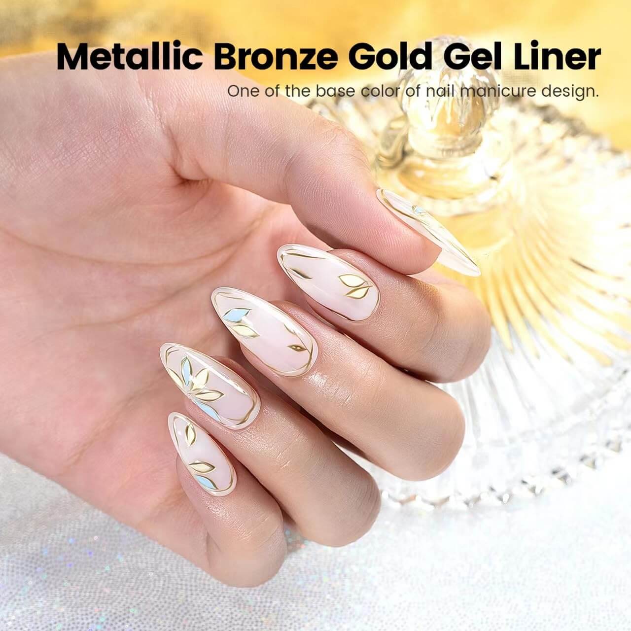 Bronze Gold Metallic Gel Liner Chrome Effect Painting Polish