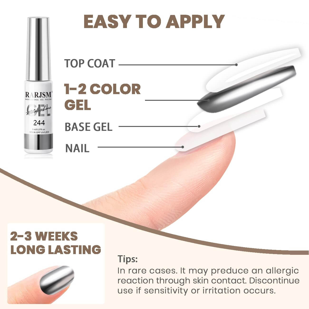Long Lasting Gel Liner 2-3 Weeks Wear Chip Resistant