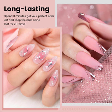 Duo de gel de liner métallique miroir chrome argent et or rose 8ml