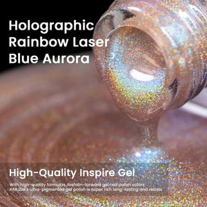 Holographic rainbow laser blue aurora high-quality inspire gel ultra-pigmented fashion-forward long-lasting resists

