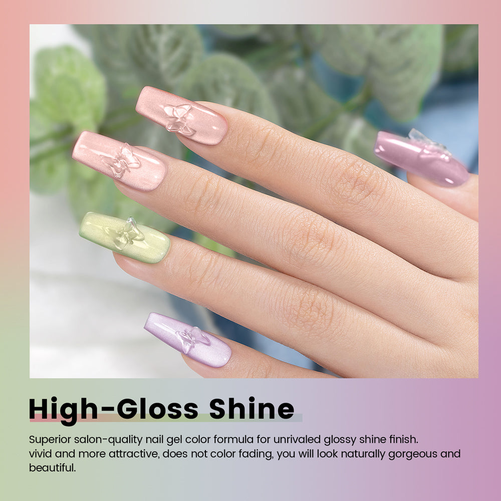 Flash Sale Gleaming Neutrals Amber Moonlight Cat Eye Gel Set 7 Colors 7.5ml - Limited Time 52% OFF