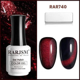 Vernis à ongles en gel noir et rouge pailleté | 15 ml