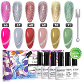 Ensemble de 6 vernis à ongles gel œil de chat platine brillant 7,5 ml