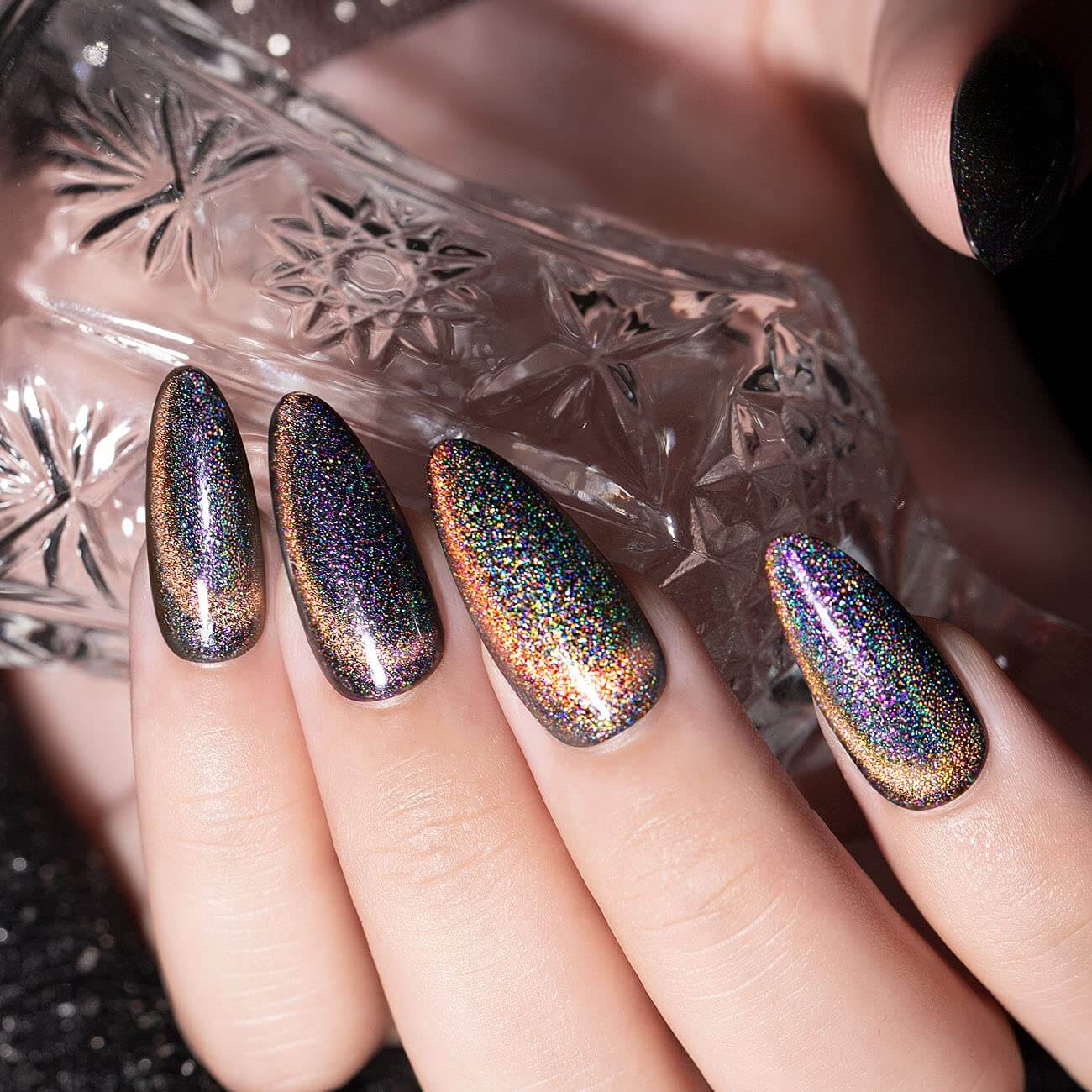 Rainbow Galaxy Gel Polish Magnetic Shimmer Reflective Texture