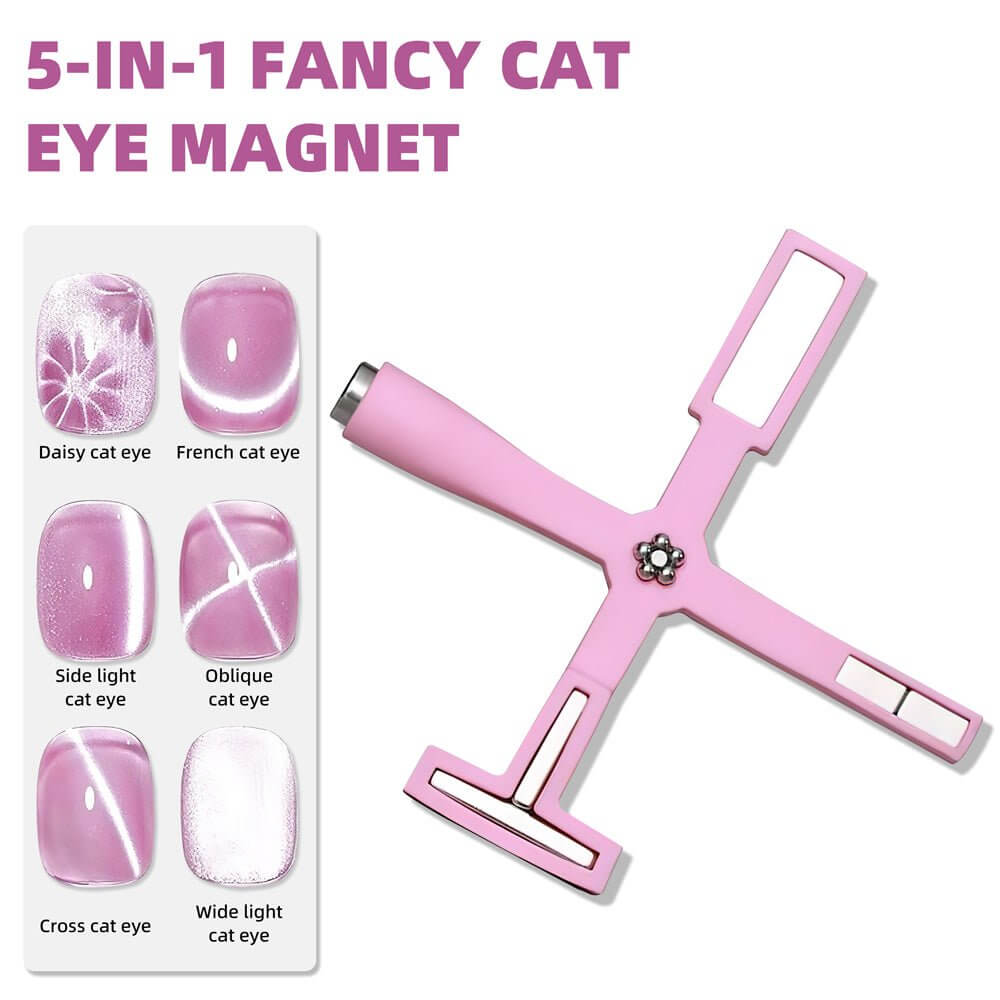 Cat Eye Gel Polish Magnetic Effect Created with 5-in-1 Magnet