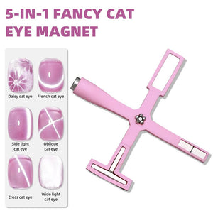Cat Eye Gel Polish Magnetic Effect Created with 5-in-1 Magnet