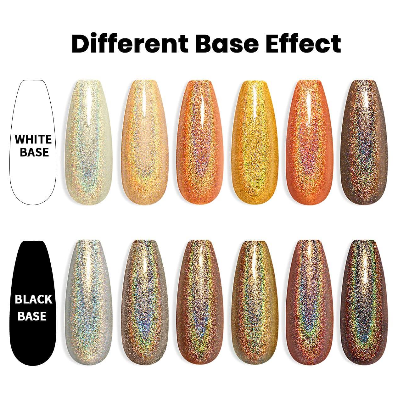 RARJSM ®6 Colors Orange Yellow Holographic Nail Gel Polish Set