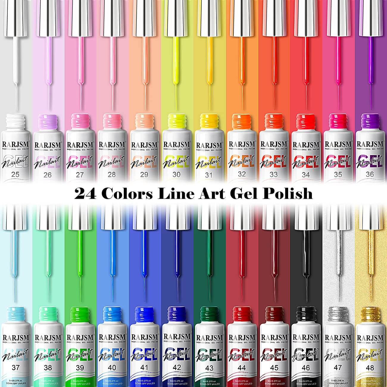 Full Color Palette Gel Polish Bright Pastel Neutral Dark Shades