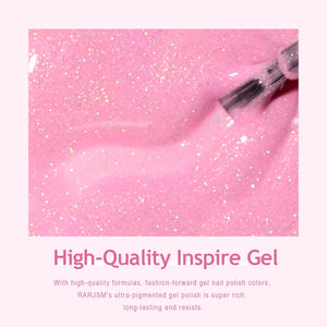 RARJSM ® Barbie Hot Pink Rainbow Shimmer Gel Nail Polish 15ml #610