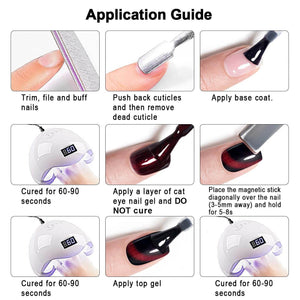 RARJSM ®Black Red Shiny Cat Eye Nail Gel Polish 15ml