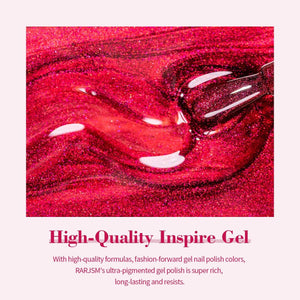 Christmas Red Glitter Cat Eye Gel Polish for Festive Holiday Nails