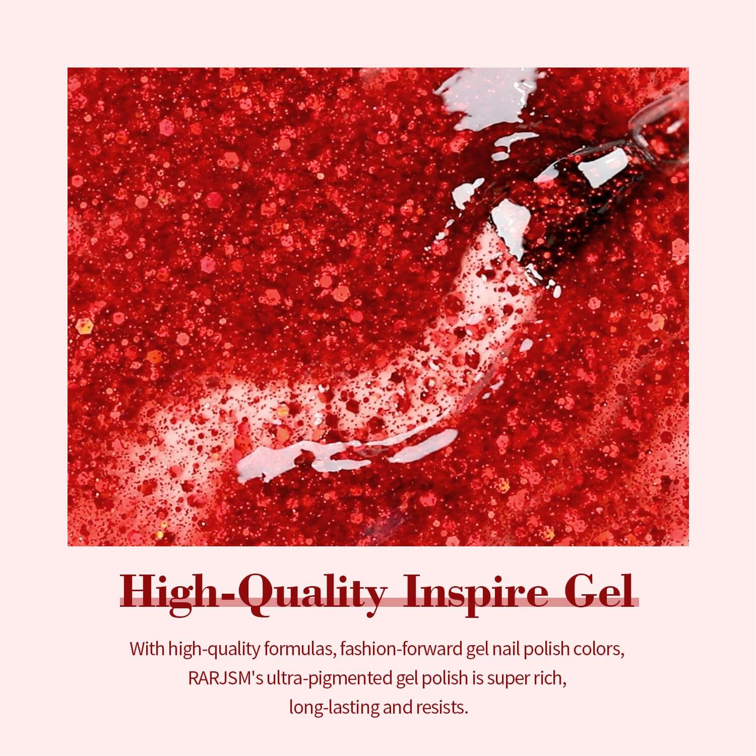 RARJSM ® Christmas Sparkly Red Shimmer Glitter Gel Nail Polish