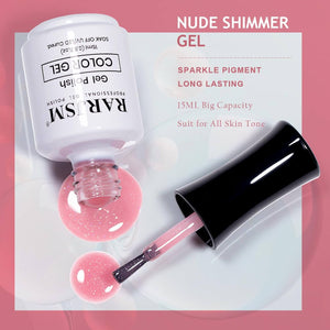 RARJSMClear Pink Sparkle Rainbow Shimmer Gel Nail Polish 15ml #754$9.99
