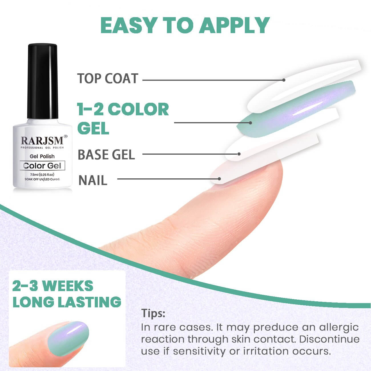 RARJSM ® Elf Series Pearl Thread pearl gel nail polish 6 Colors Set