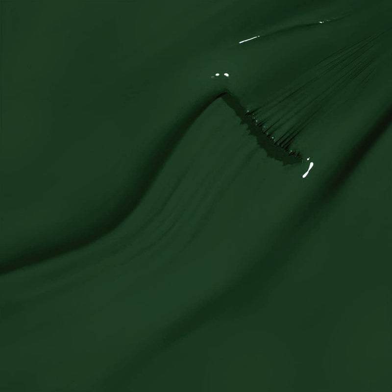 Hunter green gel texture smooth self-leveling creamy formula ultra-pigmented deep emerald close-up
