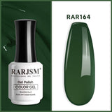 RARJSM Hunter Green RAR164 gel polish bottle 15ml with deep forest emerald creamy finish swatch TPO HEMA free
