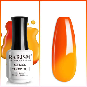 RARJSM ® Orange to Yellow Temperature color changing gel nail polish