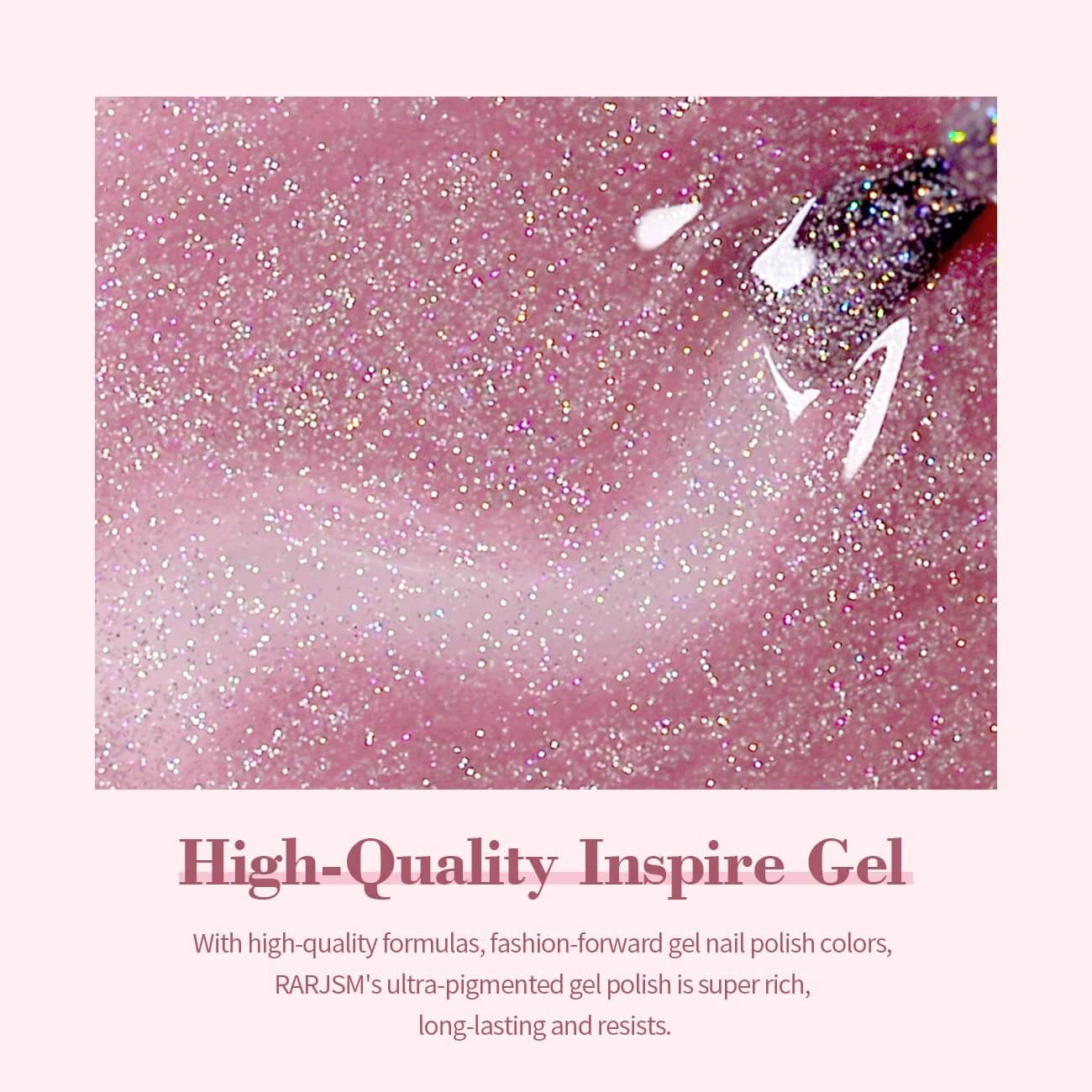 RARJSM ® Purple Pink Rainbow Shimmer Gel Nail Polish 15ml #533