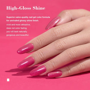 RARJSM ®Purple Red Rainbow Shimmer Gel Nail Polish 15ml #542