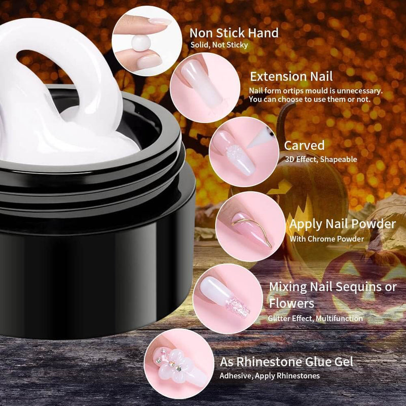 RARJSM ® 5D Non-stick Hand Nail Model Gel | Milky White Solid Building Extension Nail Gel | 15ml
