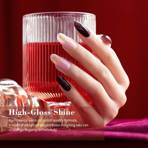 RARJSM ® 6 Colors Red Wedding Series Classic Gel Polish Set | 7.5ml 6pcs