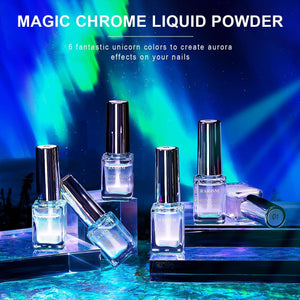 Mirror Chrome Nails Effect Silver Holographic Metallic Finish