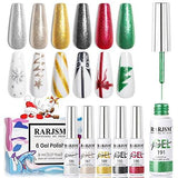 RARJSM ® Christmas 6 Colors Glitter Nail Art Gel Liner Painting Nail Gel Polish Set｜8ml 6pcs