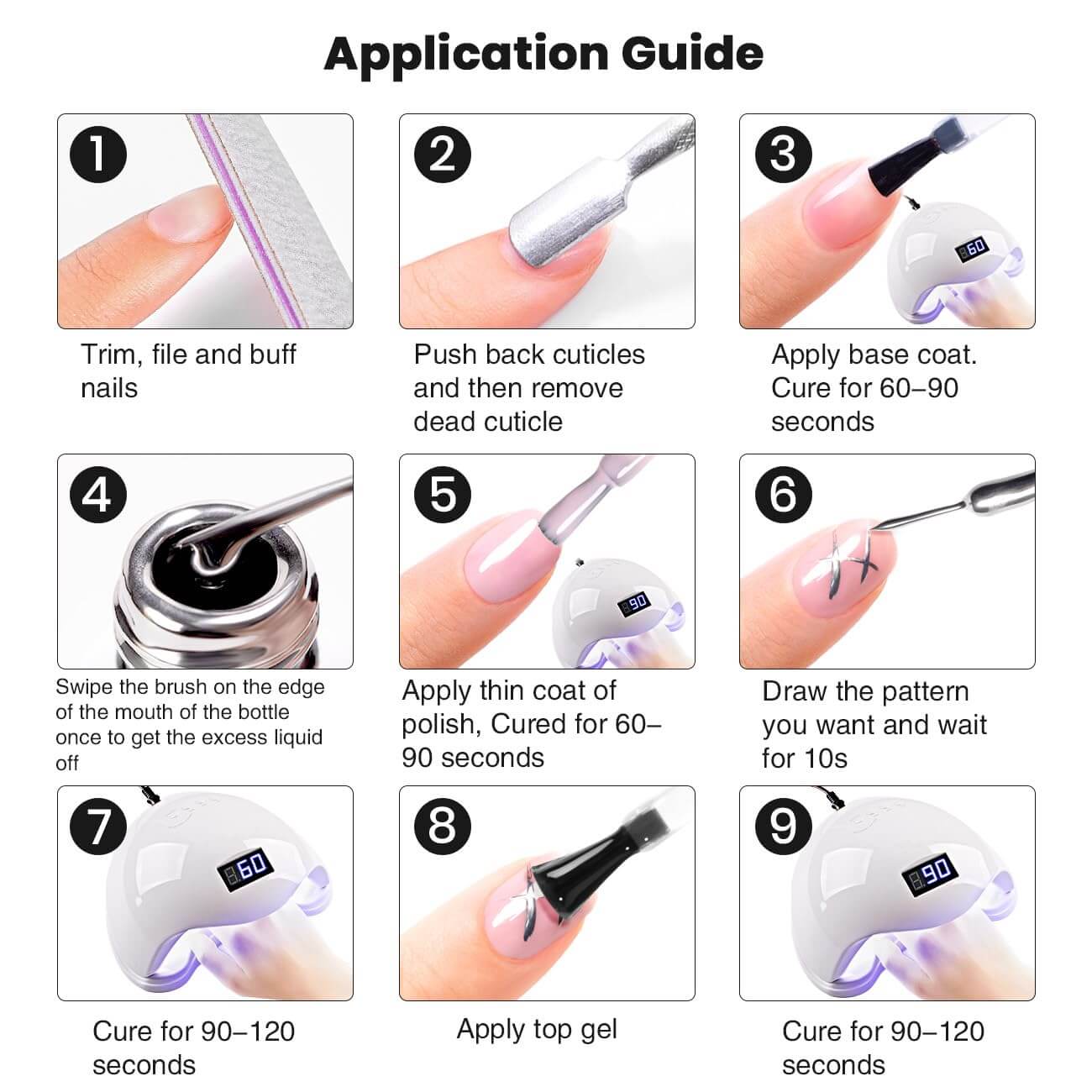 How to yse Metallic Silver Chrome Gel Liner Mirror Nail Polish 