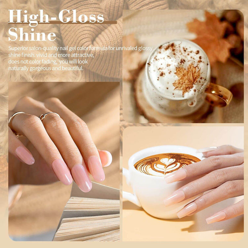 RARJSM ®Classic Color Gel Set | 6 Colors Caramel Macchiato Gel Polish Set | 7.5ml 6pcs