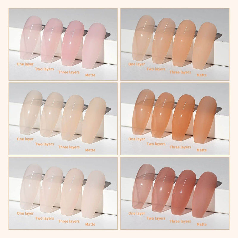RARJSM ®Classic Color Gel Set | 6 Colors Caramel Macchiato Gel Polish Set | 7.5ml 6pcs