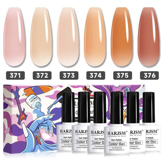 RARJSM ®Classic Color Gel Set | 6 Colors Caramel Macchiato Gel Polish Set | 7.5ml 6pcs