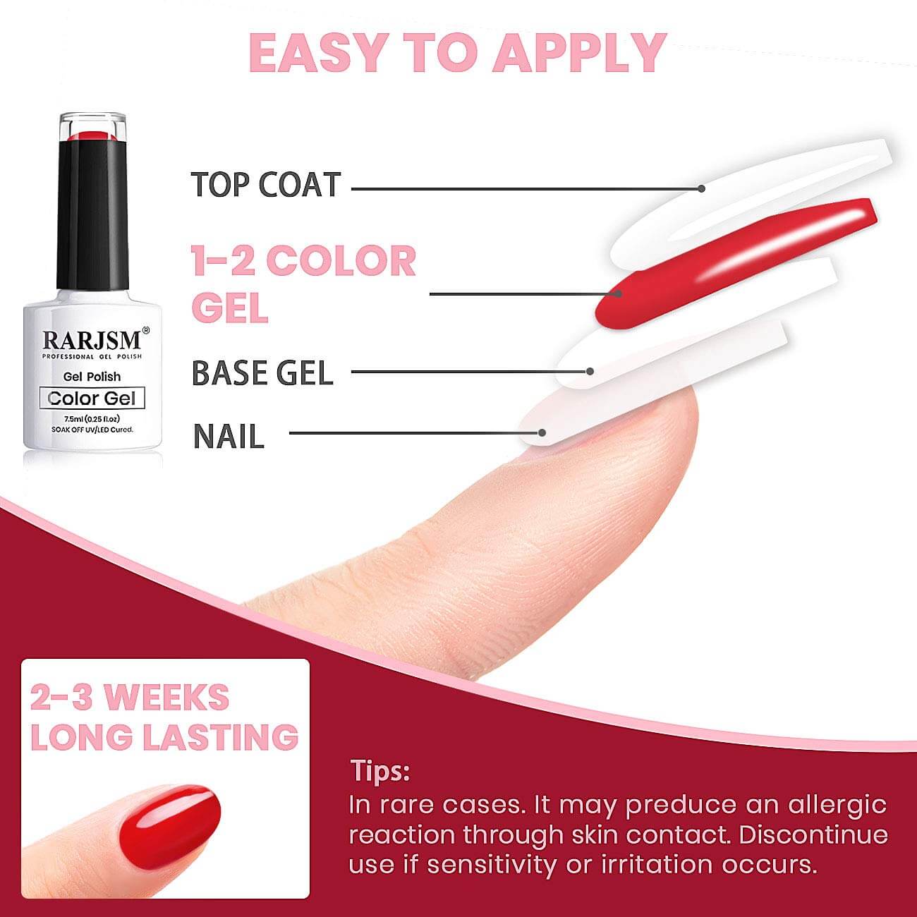 RARJSM ®Classic Color Gel Set |Classic 6 Colors Nail Polish Set | 7.5ml 6pcs