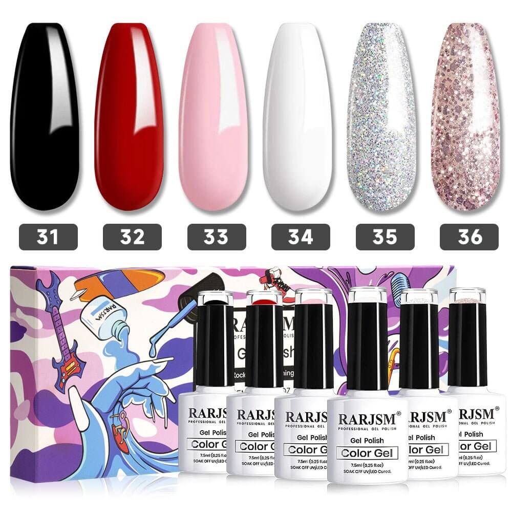 RARJSM ®Classic Color Gel Set |Classic 6 Colors Nail Polish Set | 7.5ml 6pcs