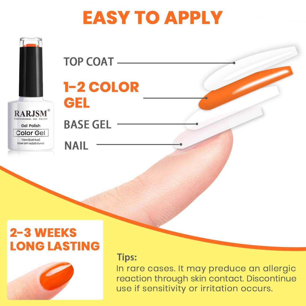 RARJSM ®Classic Color Gel Set |Neon Gel Polish Set| Set of 6 Dark Neon Colors| 7.5ml 6pcs