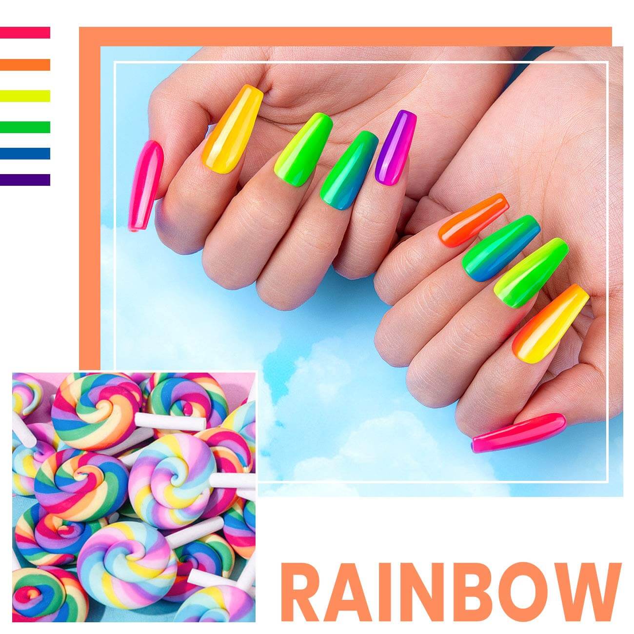 RARJSM ®Classic Color Gel Set |Neon Gel Polish Set| Set of 6 Dark Neon Colors| 7.5ml 6pcs