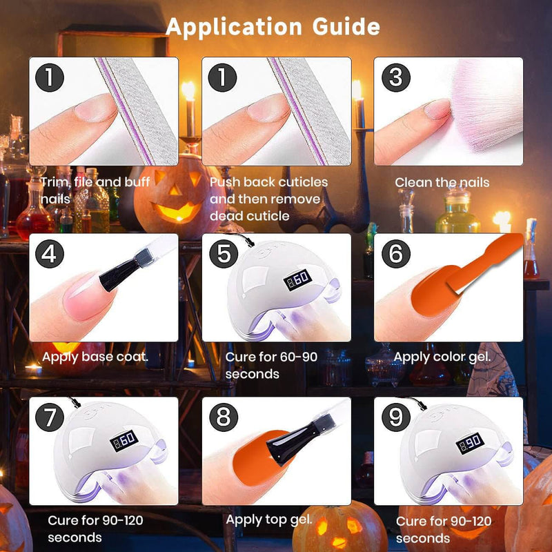 RARJSM ® Halloween Series Autumn Pumpkin 6 Shades Gel Nail Polish Set｜7.5ml 6pcs