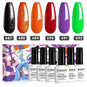 RARJSM ® Halloween Series Autumn Pumpkin 6 Shades Gel Nail Polish Set｜7.5ml 6pcs